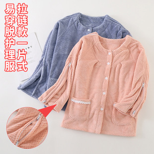 picc置管衣服透析专用衣服picc置管专用上衣病号服卧床老人护理服