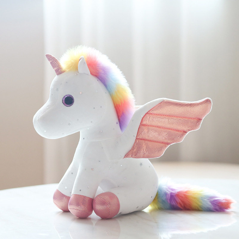 rainbow unicorn plush doll foreign trade mascot doll