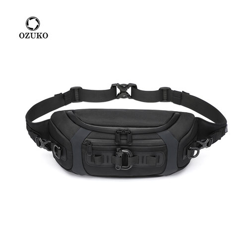 ozuko运动手机腰包款多功能胸前腰包战术潮牌士小胸包chest bag