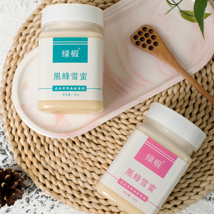 黑蜂椴树雪蜜500g长白山白蜜纯正天然农家自产野生土蜂蜜结晶蜜