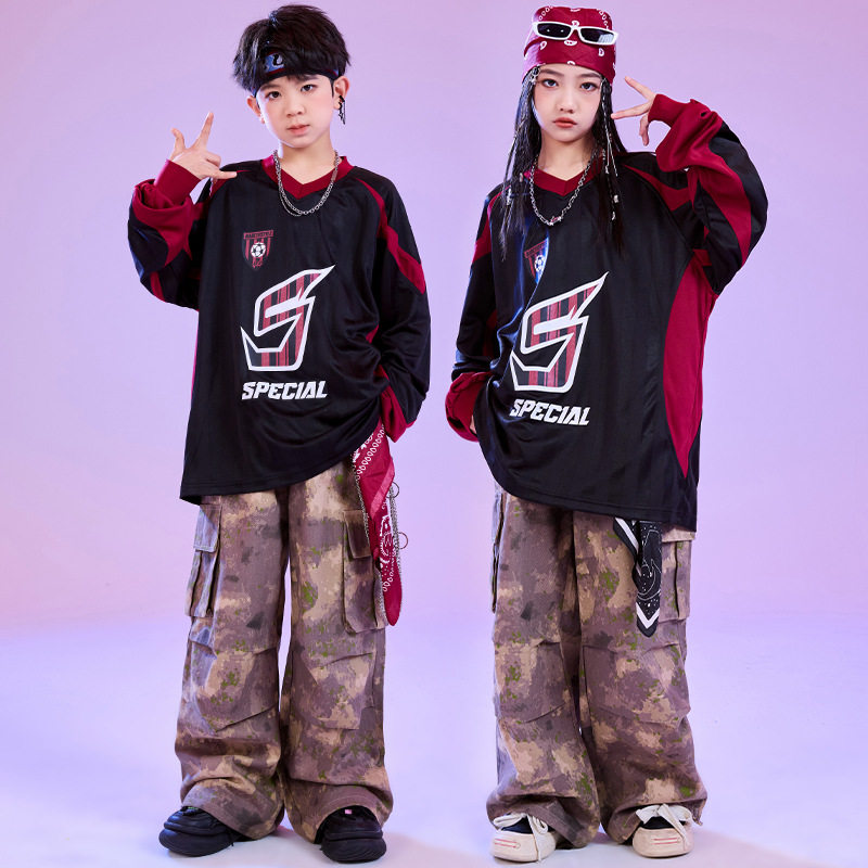 街舞少儿潮服男孩潮酷帅女舞蹈服装嘻哈炸街hiphop架子鼓演出服春
