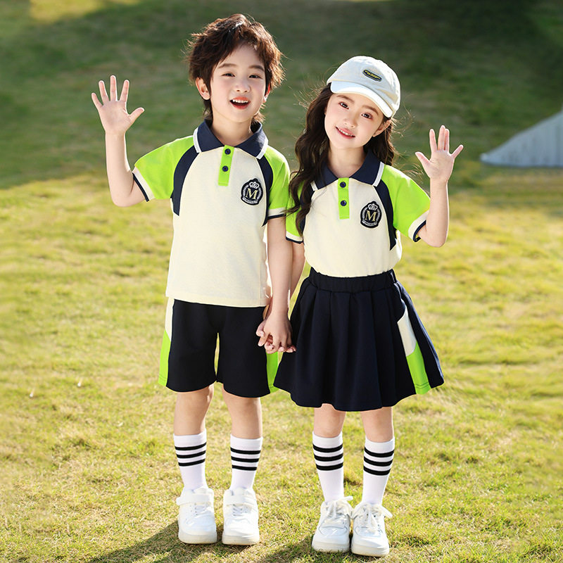 校服夏季中小学生一年级班服幼儿园班服教师服装短袖两件套装短袖