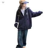 女童卫衣外套秋冬加绒2025新款格子拼接连帽衫中大童刺绣外出上衣，童装外套，祺儿童装