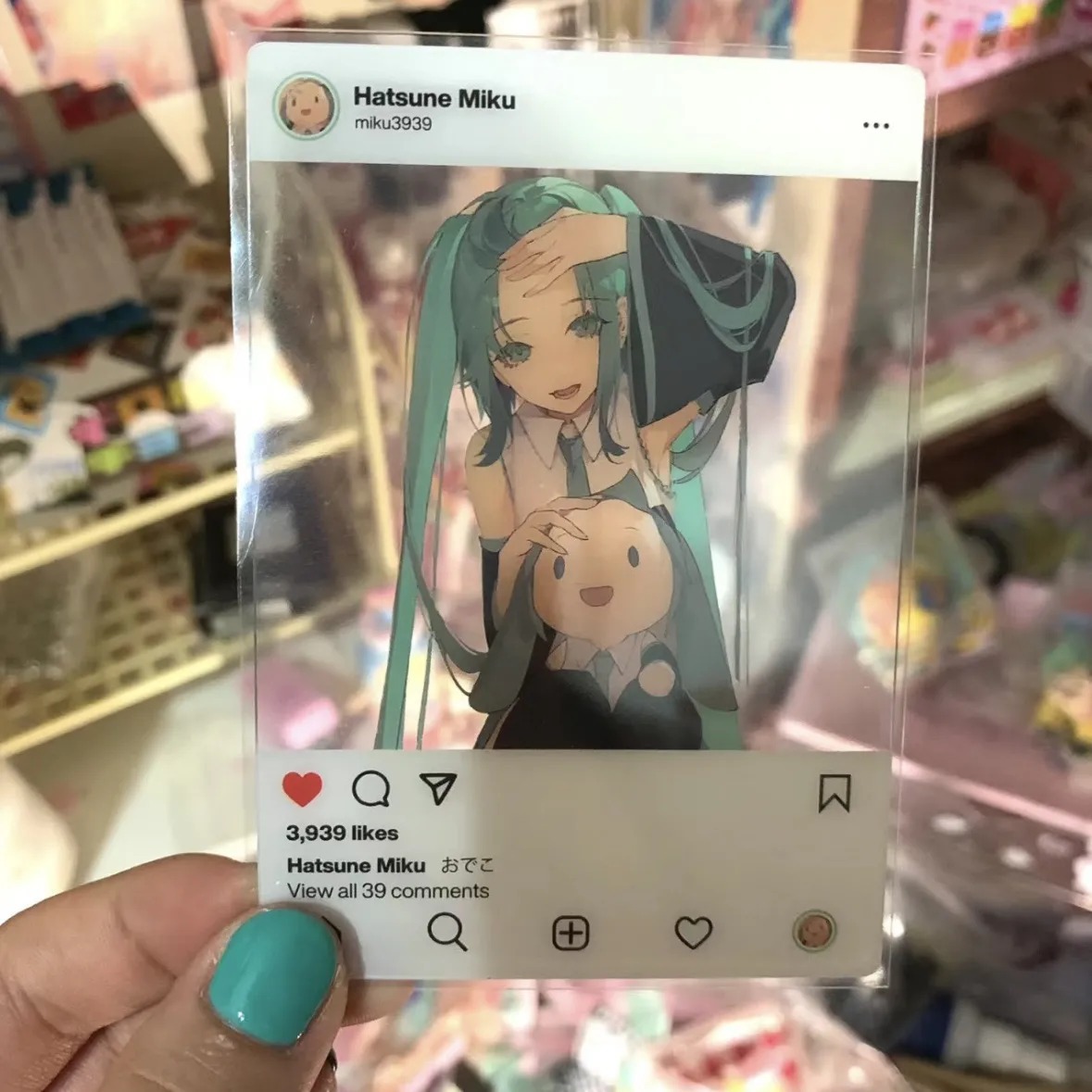 初音未来可爱亚克力透卡小红书同款动漫周边三寸拍照diy卡通二次