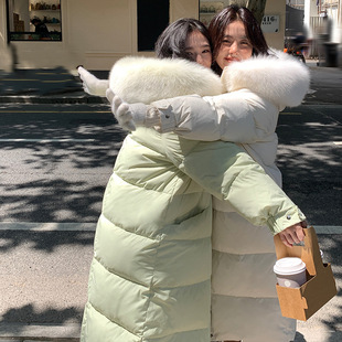 羽绒服女款2023年新款中长款白鸭绒加厚时尚洋气长款显瘦冬季外套