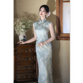 无袖 长款 修身 旗袍2026春夏新款 旗袍 时尚 港风新中式 改良年轻少女款