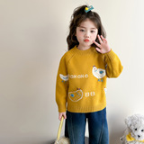 女童加厚毛衣冬装2025新款儿童针织打底衫保暖韩版女毛线衣潮P72，童装毛衣，祺妙童装