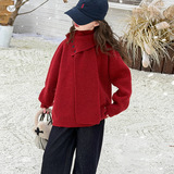 女童加厚毛衣套装2025秋冬新款围巾针织衫阔腿裤两件套中大童年服，童装毛衣，祺儿童装