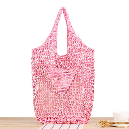 New Ins style solid color large capacity shoulder bag woven