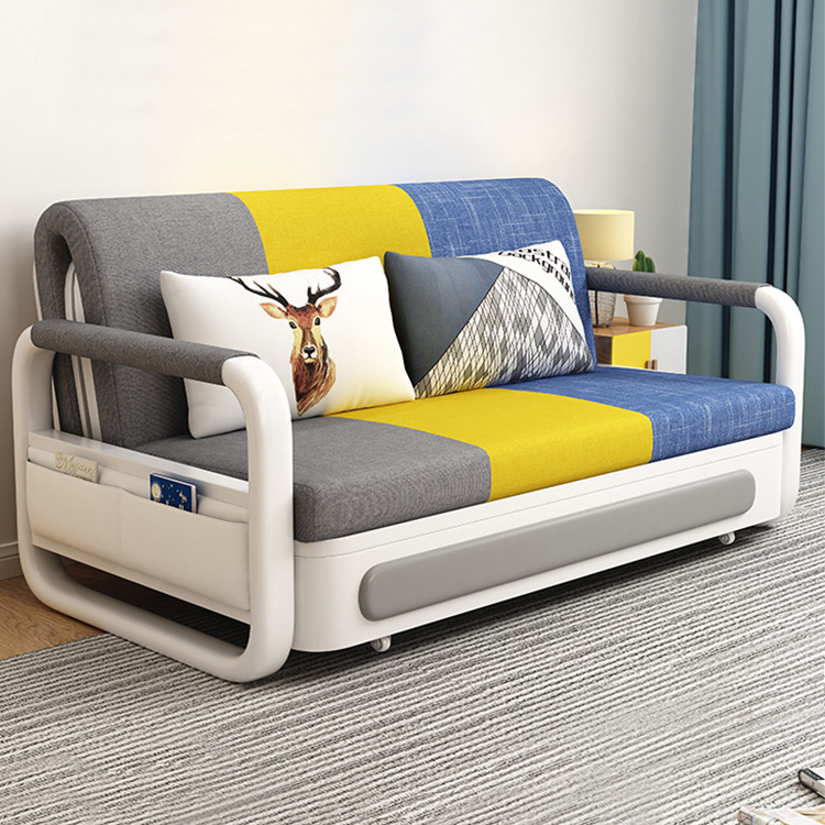 沙发床可折叠多功能推拉收纳两用客厅小户型实木双人经济型沙发床