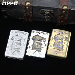官正品ZIPPO芝宝美国原版防风砂轮煤油打火机盔甲雕敢死队骷髅头