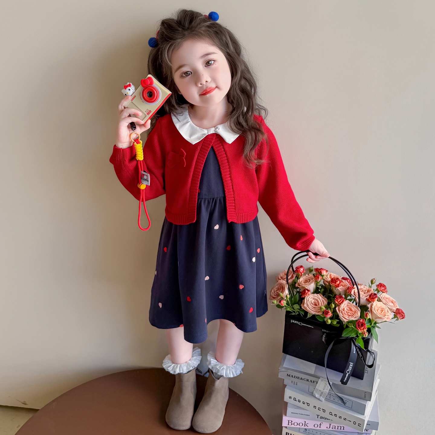 女童连衣裙秋季2025新款儿童假两件针织开衫裙子洋气秋款裙子P95,童装连衣裙,祺妙童装 女童连衣裙秋季2025新款儿童假两件针织开衫裙子洋气秋款裙子P95,童装连衣裙,祺妙童装