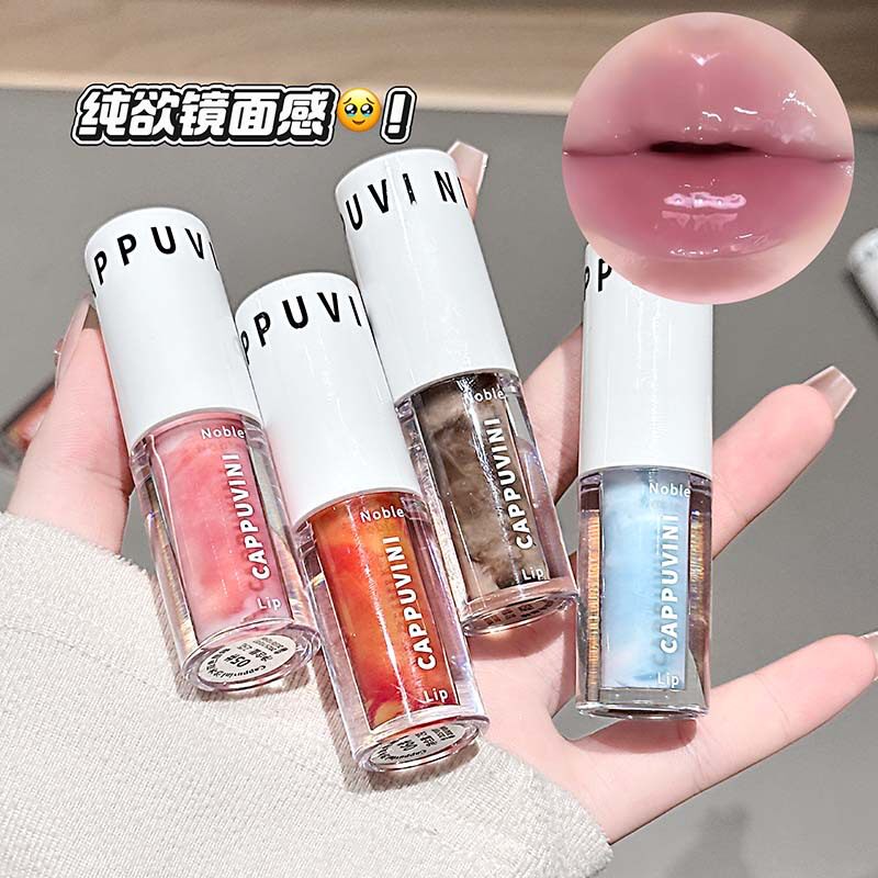 沙冰双色唇釉镜面水光玻璃唇显