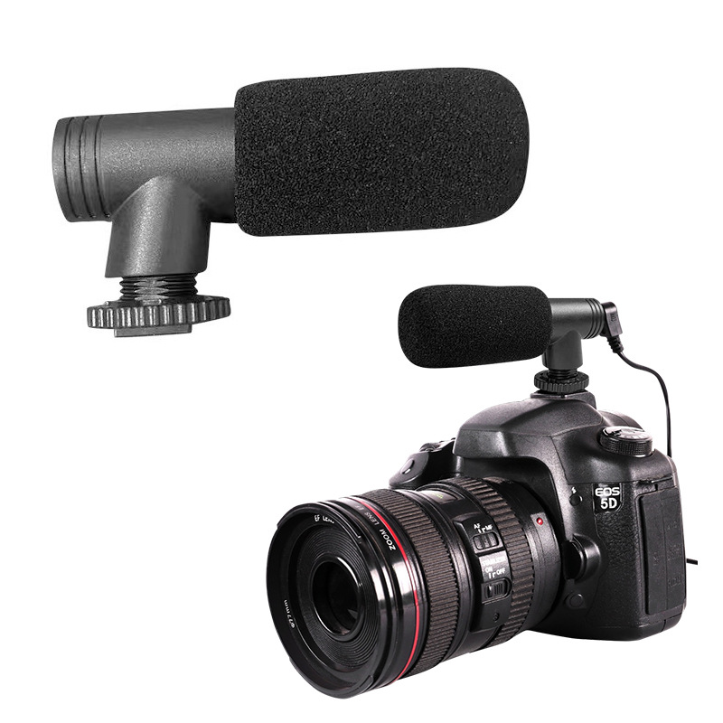 相机枪型麦克风直播视频录音采访收音降噪3.5mm接口反L型小话筒