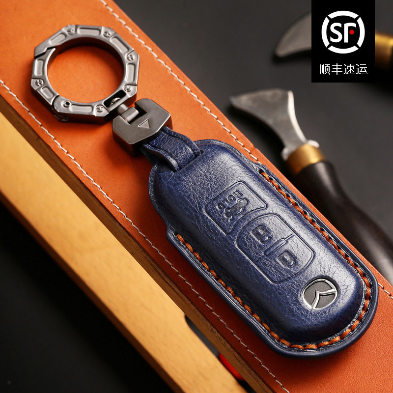 适用马自达昂克赛拉钥匙套CX4阿特兹CX5马3创意6汽车钥匙包壳扣皮