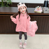 女童外套春秋款2025新款儿童洋气时髦秋装三合一可拆卸冲锋衣P100，童装外套，祺妙童装
