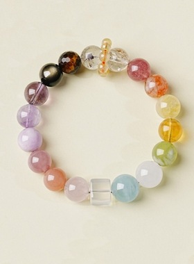 水晶手串女款多水晶手链女天然正品级感绝美生日手饰礼物