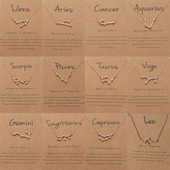 clavicle Cross chain Necklace female Border Constellation