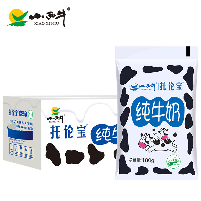 光明小西牛 青海特产托伦宝纯牛奶青藏高原百利包180gx16袋