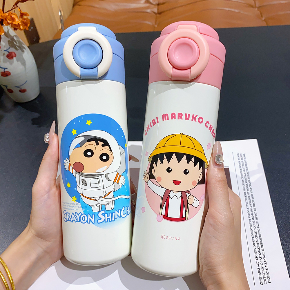正版授权IP卡通保温杯手提学生杯子可放书包吸管杯316不锈钢水杯