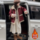 女童加厚外套2025冬季新款中大童皮毛一体夹克衫休闲棉衣外出上衣，童装外套，祺儿童装