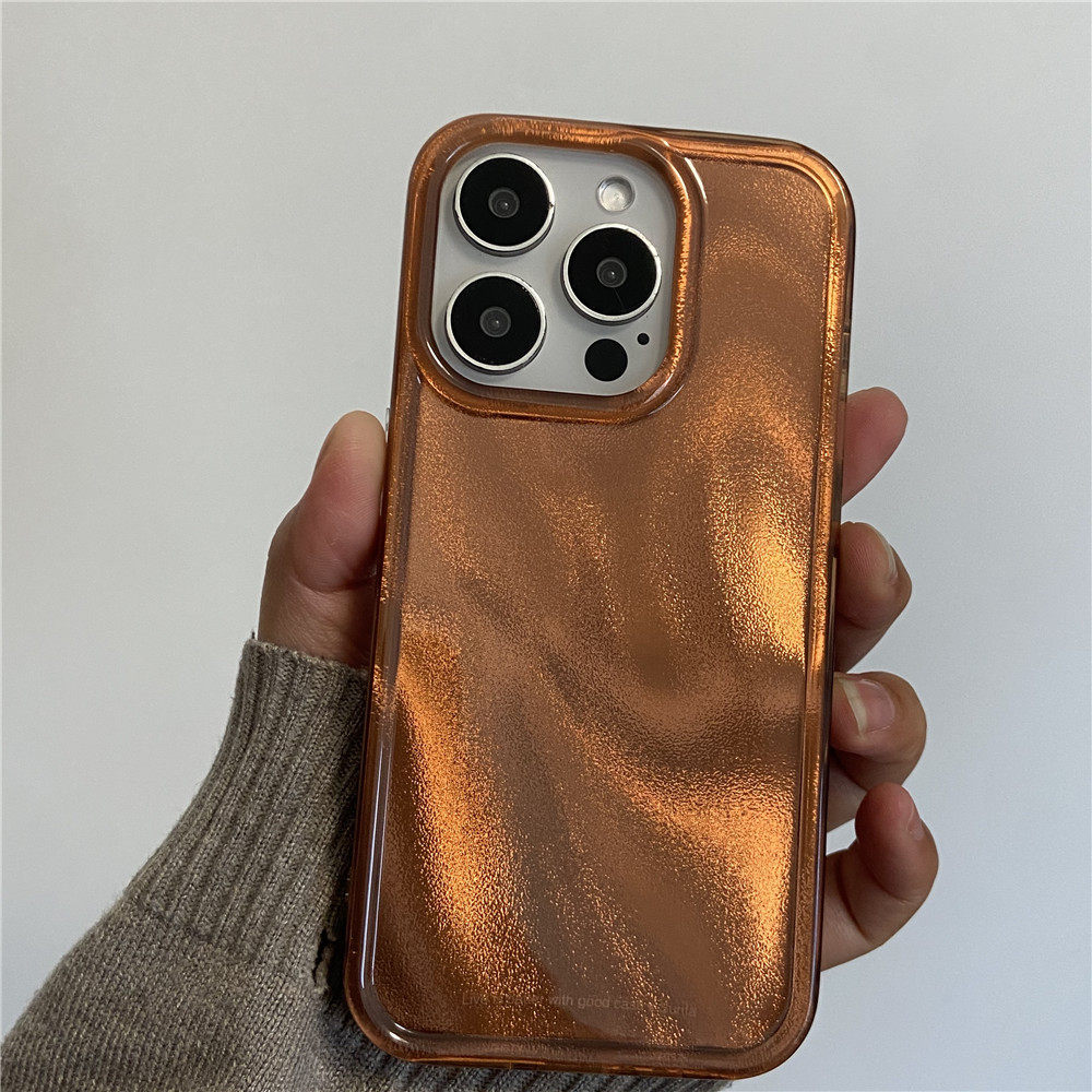 秋冬炫光岩沙纹适用iPhone 17pro手机壳16pro全包15pro级感14韩