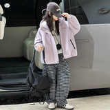 女童2025年冬季新款刺绣冲锋衣外套女大童户外加绒加厚保暖派克服，童装外套，祺儿童装