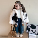 女童加绒外套冬季2025新款炸街儿童保暖毛毛衣冬装仿皮草上衣P91，童装外套，祺妙童装