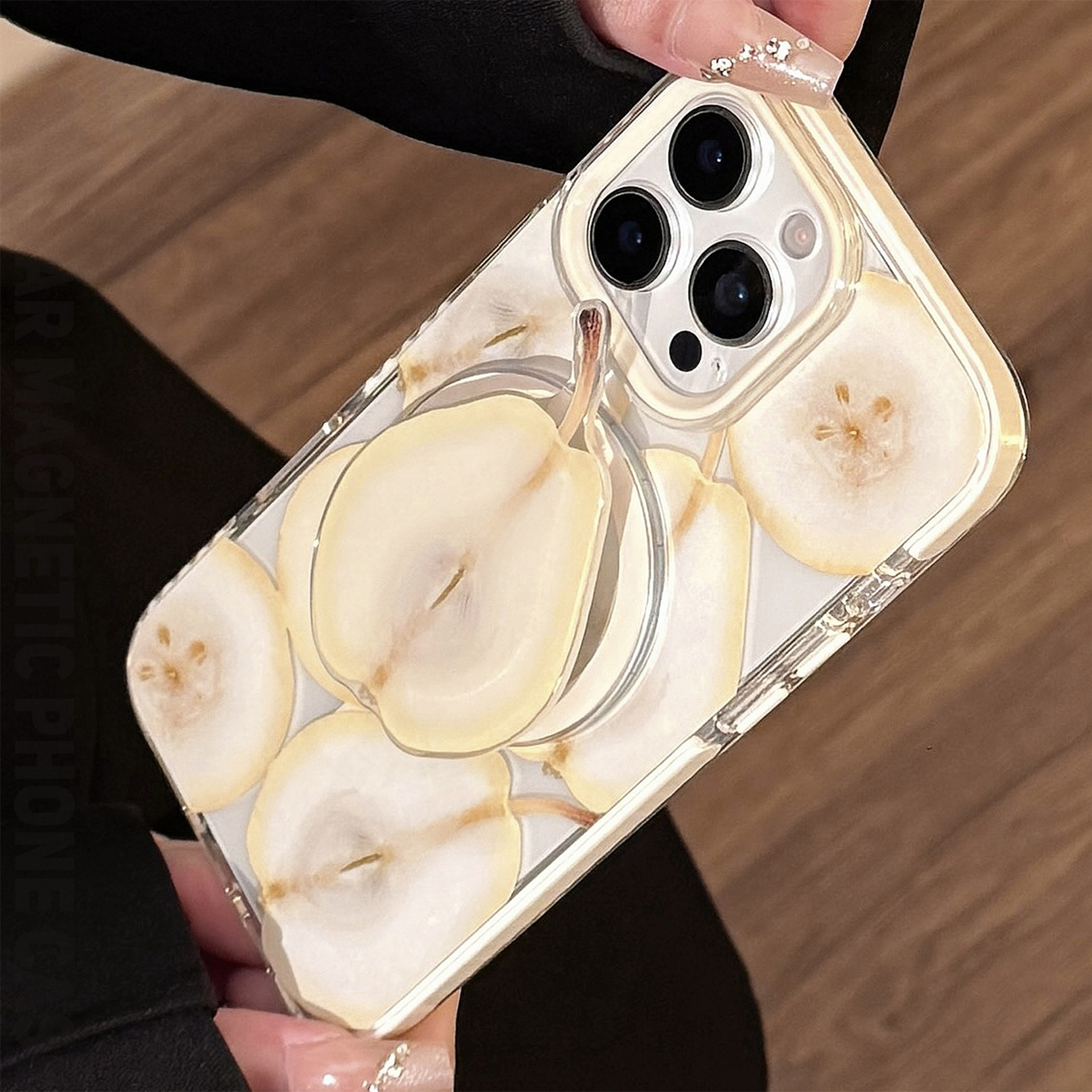 水果磁吸支架适用苹果16手机壳黄梨子iPhone15promax防摔11小众13