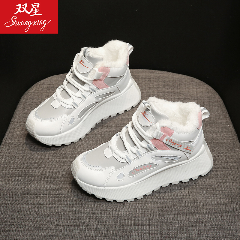 头层真皮棉鞋女款冬季加绒加厚运动女鞋2025新款防滑防水休闲百搭