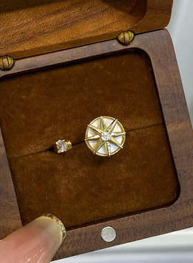 欧美时尚精致八芒星微镶锆石闺蜜戒指轻奢小众气质百搭戒子指环