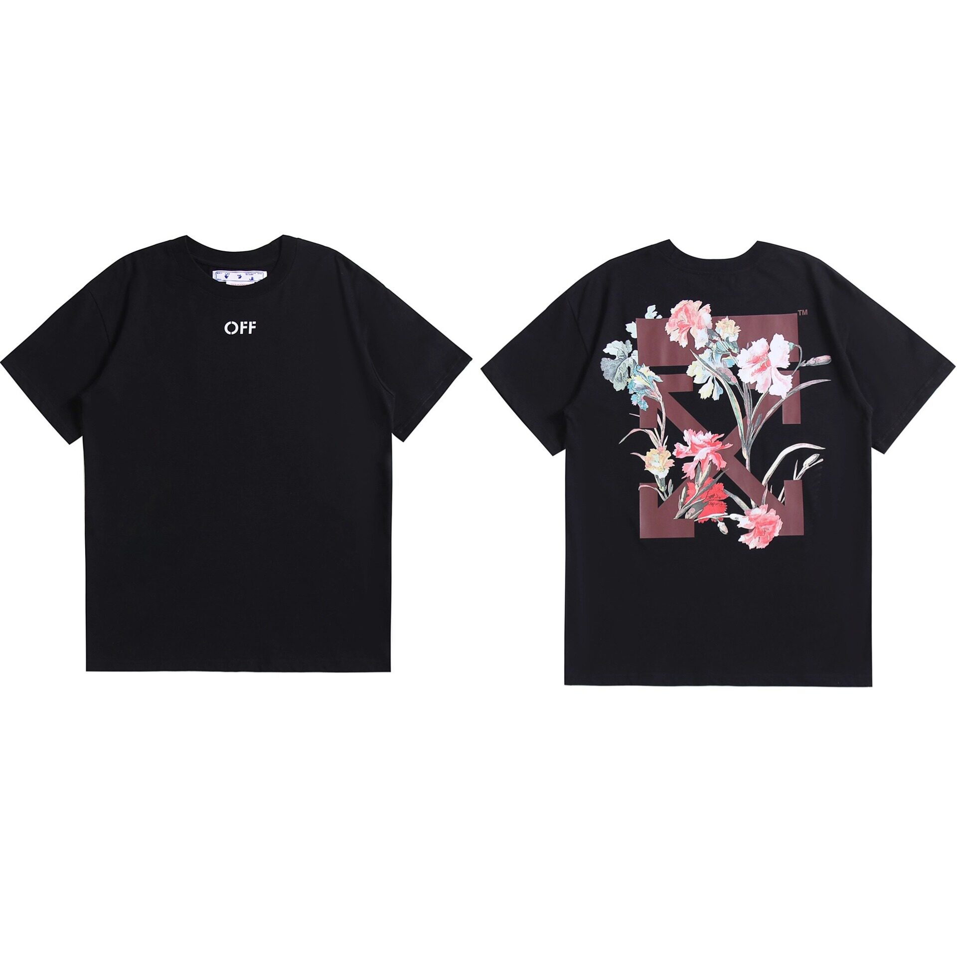 thumbnail for 2026 New Trendy Brand Gold Foil Strip Oil Painting Daisy Fireworks Religious Ow Short-Sleeve Loose T-Shirt for Women and Couples