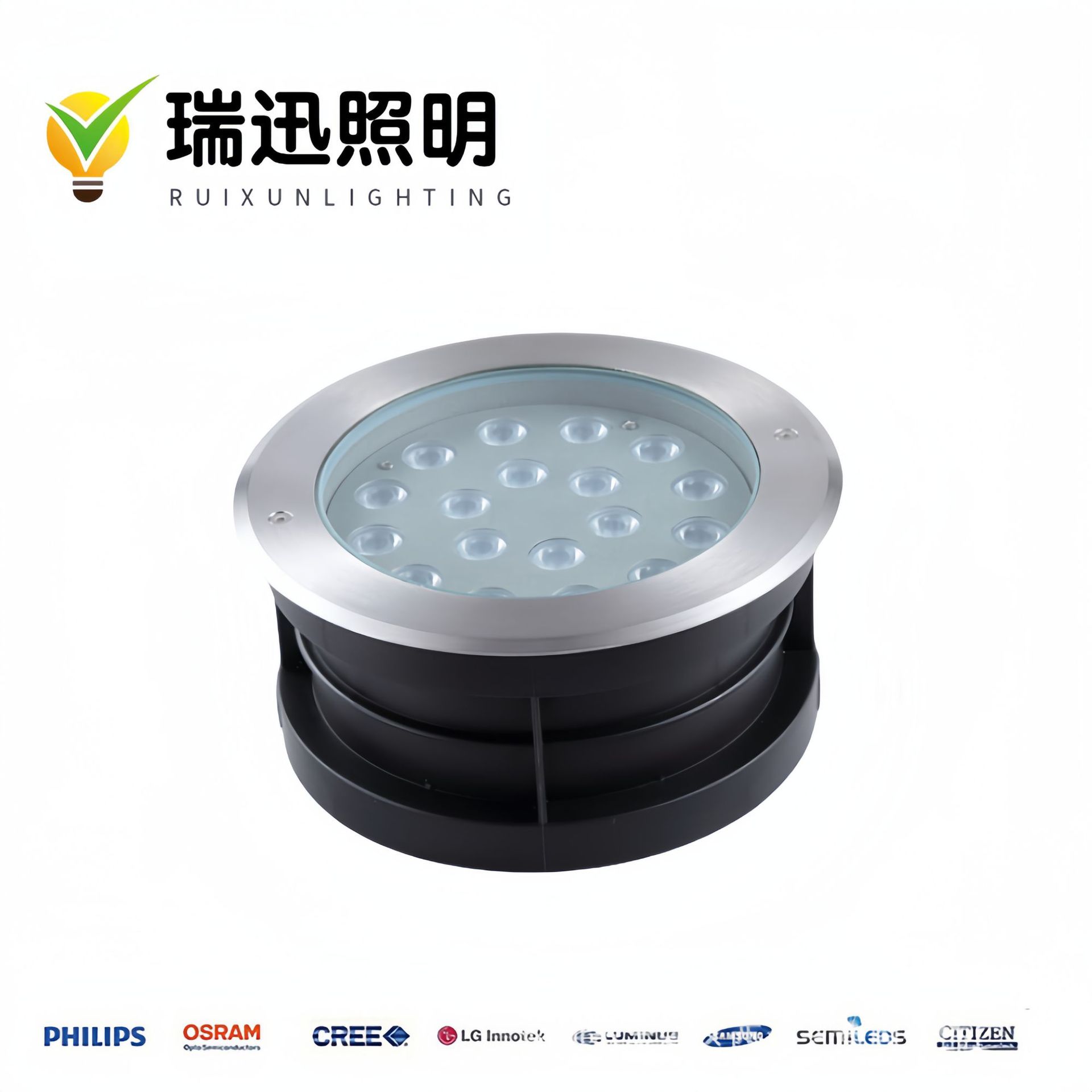 厂家直销18W户外防水LED大功率嵌入式地埋灯 广场圆形七彩埋地灯