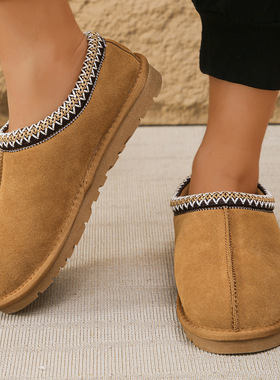 ethnic-style snow boots couple warm slippers for women men