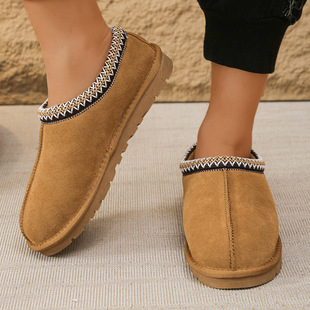 ethnic-style snow boots couple warm slippers for women men