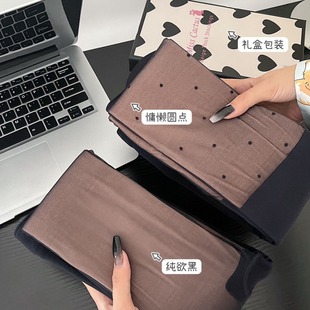 黑色波点超透黑丝假透肉丝袜女秋冬黑透肤光腿神器加绒打底裤 袜