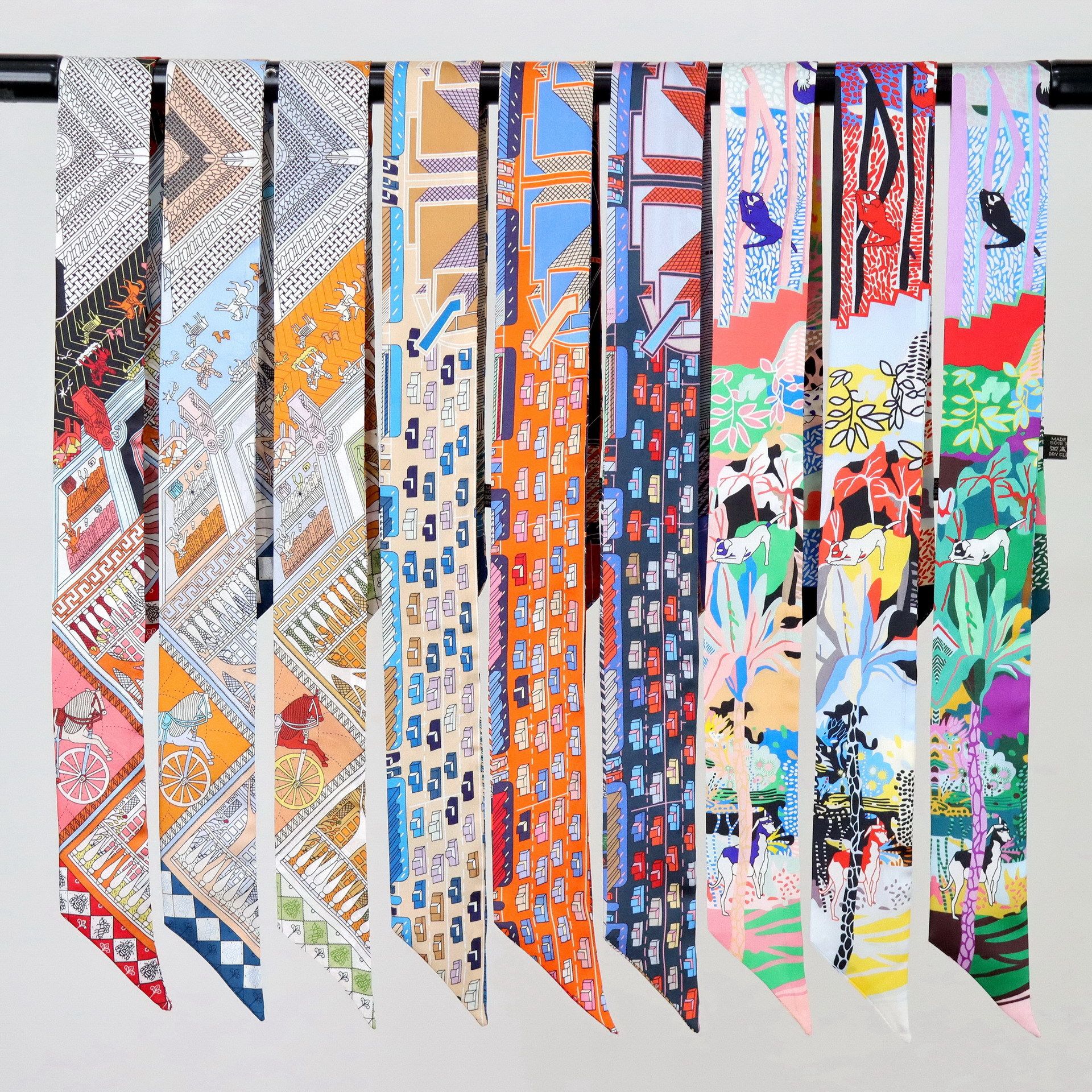 新款包手柄绑带纯真丝斜纹飘带桑蚕丝丝巾蝴蝶结发带头巾细窄长条