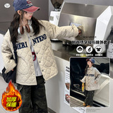 女童2025年冬季新款时尚洋气字母绣花棉衣外套女大童好看户外棉服，童装外套，祺儿童装