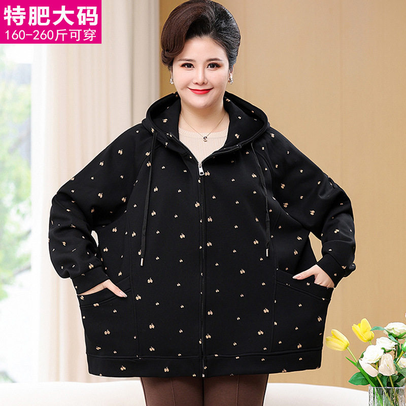 200斤中老年女装春秋季外套超大号中年妈妈装加肥加大码春装风衣