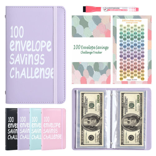 100EnvelopeChallenge活页100天情侣挑战现金信封预算存钱储蓄本