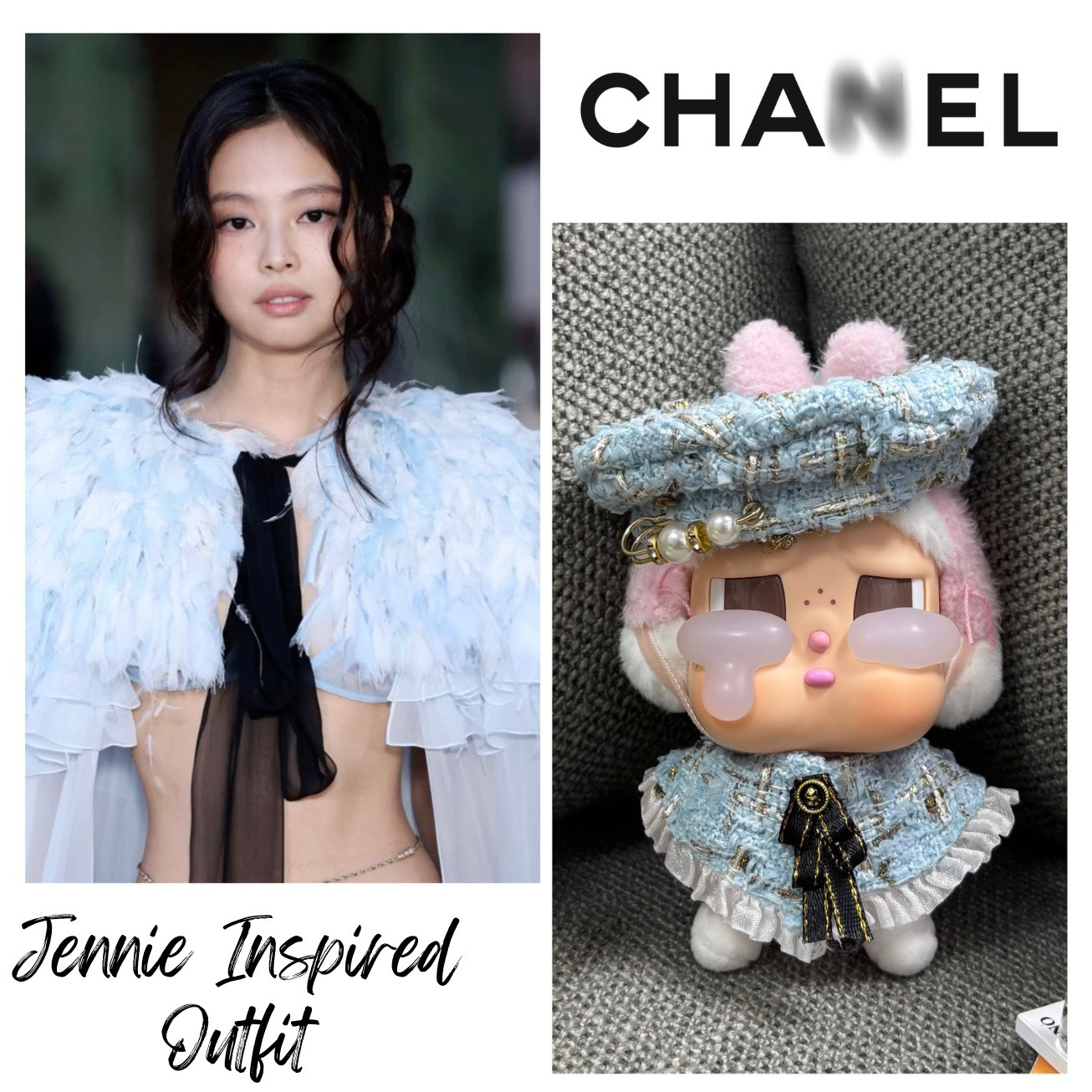 【手工定制仅娃衣】CRYBABY哭娃眼泪工厂搪胶公仔衣服小香风套装