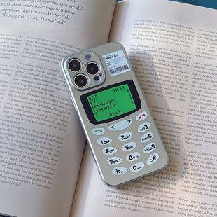 电镀银创意复古诺基亚手机壳适用于苹果17promax手机壳iPhone15硅胶软壳