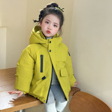 女童工装冲锋衣棉衣秋冬款2025新款洋气女时髦休闲外套冬季P118，童装外套，祺妙童装