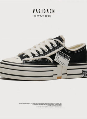 VASIBAEN 嘉本鞋子潮春夏季吴建豪乞丐帆布鞋情侣港风板鞋