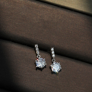 925纯银锆石耳钉女2023年新款 耳环轻奢小众设计级感耳饰品 爆款