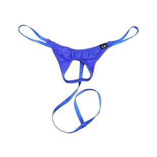 新款男士舒适性感内裤弹力冰丝时尚镂空丁字裤诱惑漏洞细绳