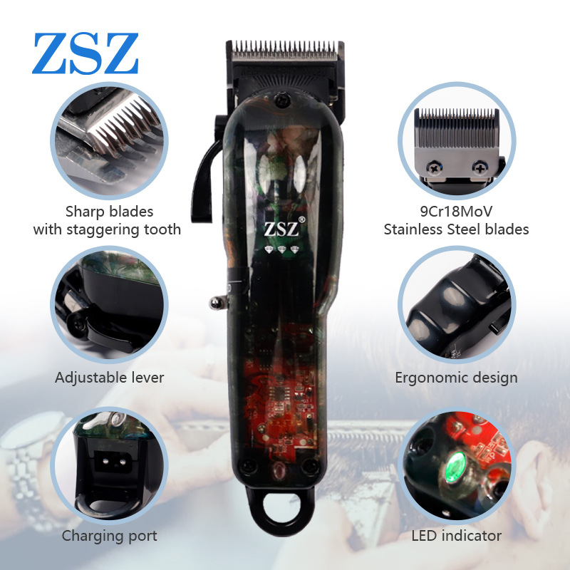 ZSZ-F58发廊雕刻电推剪发型渐变油头多功能剪发器续航剪发器
