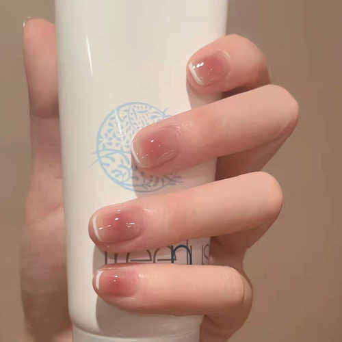 穿戴甲纯欲风腮红美甲粉嫩显白假指甲可拆卸美甲成品甲片nail