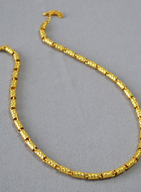 新中式项链锁骨链黄铜镀金国潮女