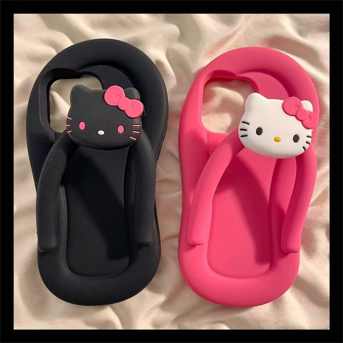 可爱卡通KT猫拖鞋手机壳适用苹果iphone女神款